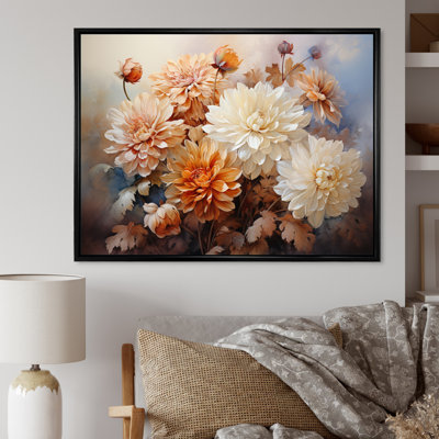 " Peach White Charming Chrysanthemums "