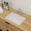 Lavabo de salle de bain rectangulaire en céramique encastré avec lavabo sur piédestal