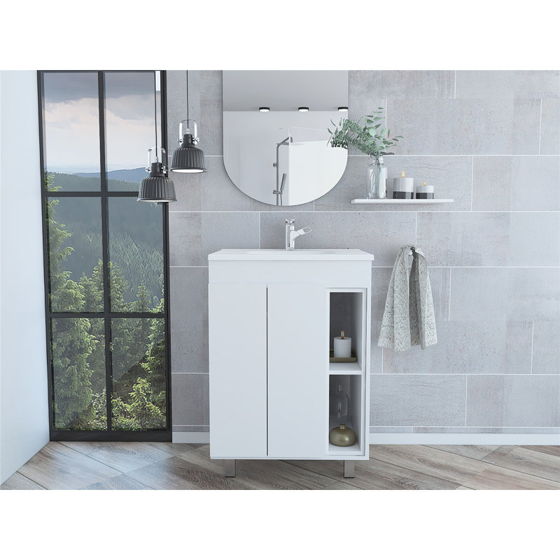 Meuble-lavabo simple 17,9 po avec plateau en céramique