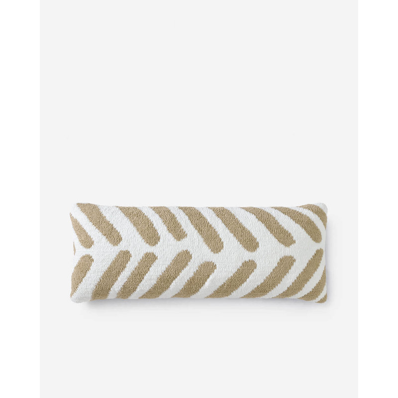 Tulum Lumbar Pillow Cover & Insert, Biscotti/Off White Geometric