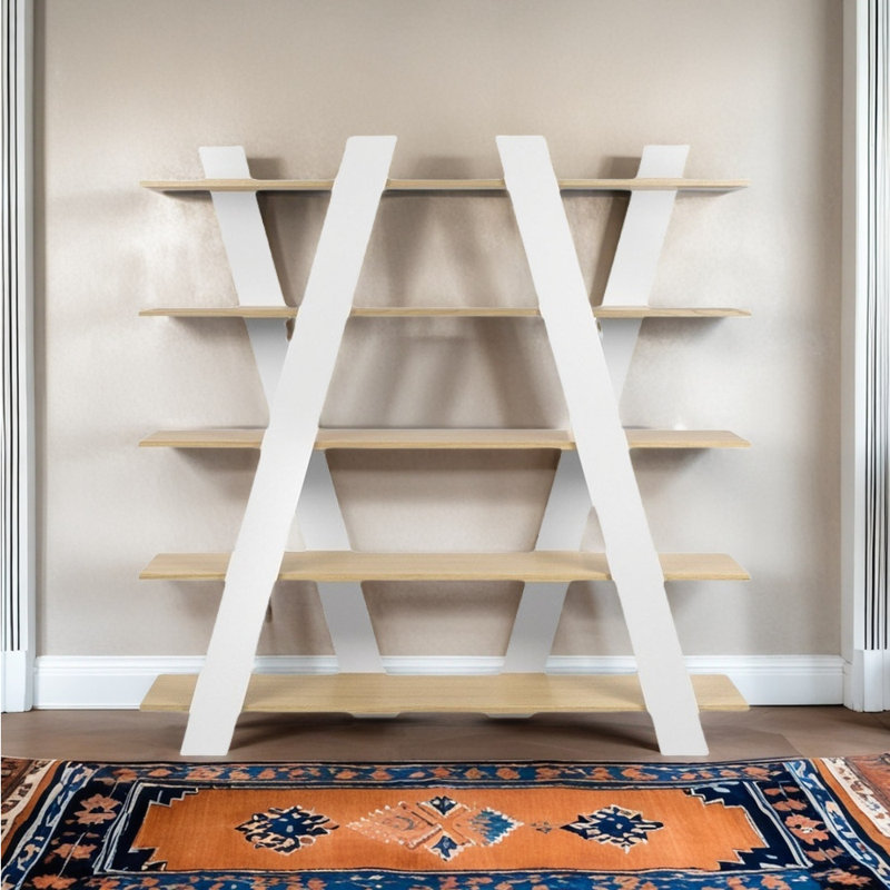 Simple Home Bookcase, White/Burlywood