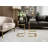 Modern Genuine Marble Accent Table In C-Framed Shape - Multi-Purpose Stackable Narrow End Table  Or Side Table For Living Room Decor - Set Of 2, 25", Black