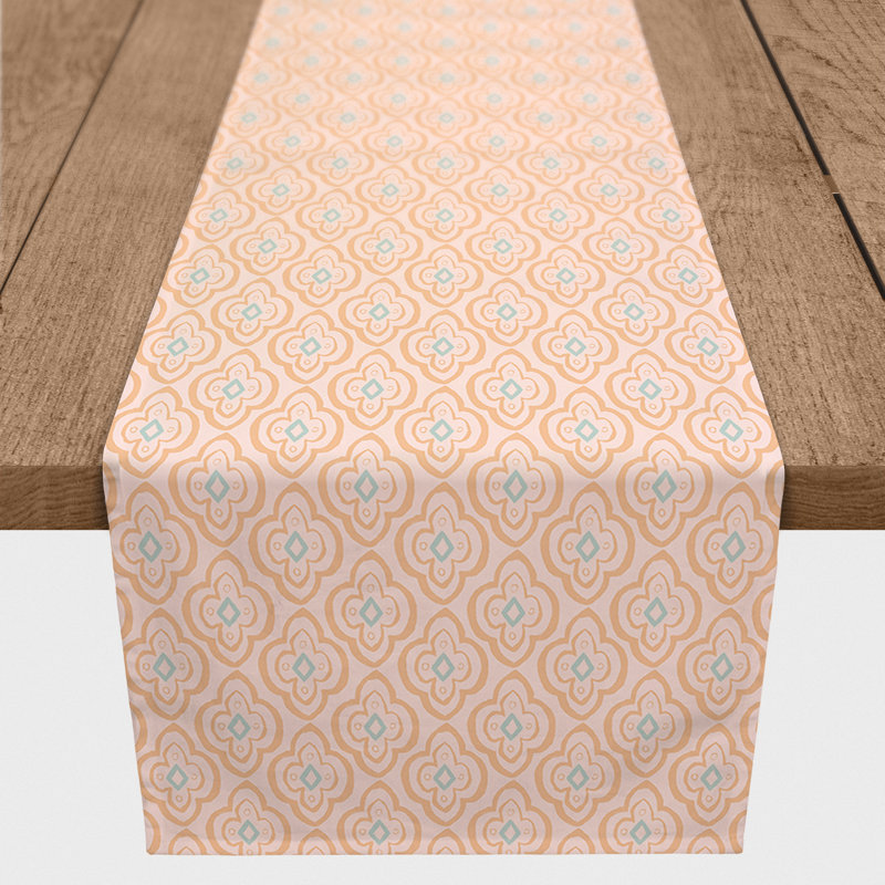 Floral Table Runner, 90" L x 16" W, Pink