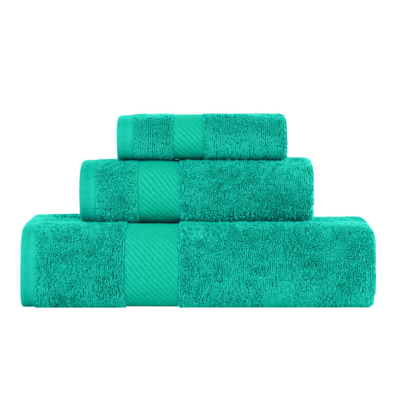Ensemble de serviettes 3 pièces Kendell, Bleu-vert