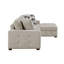 Canapé modulaire en chenille capitonné 2 pièces Taupe, méridienne droite avec rangement et lit escamotable, structure en bois massif durable-2108607697