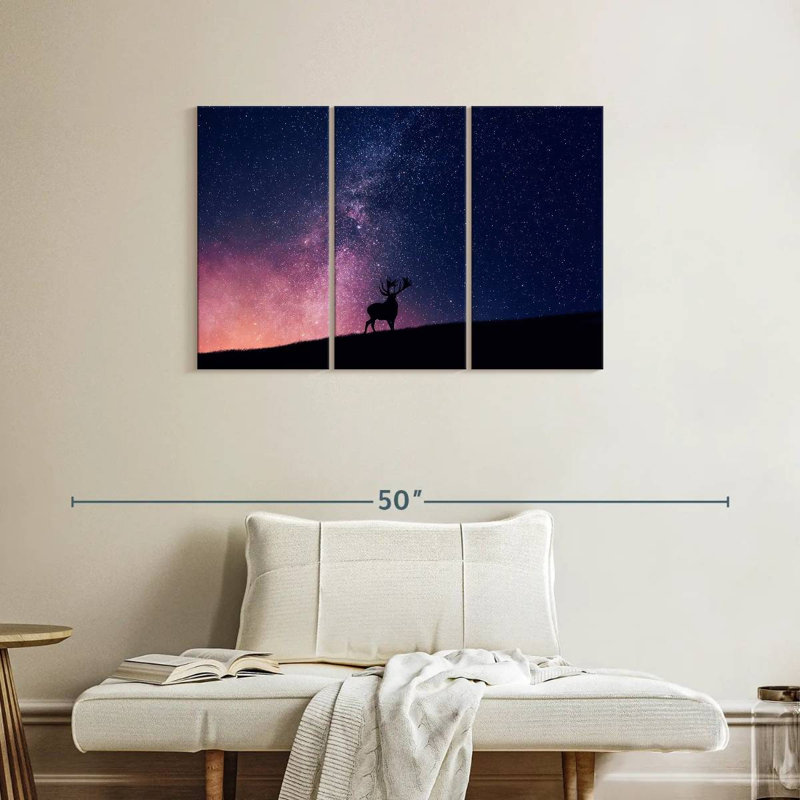 Renne nuit ciel, H 24 po x l 38 po