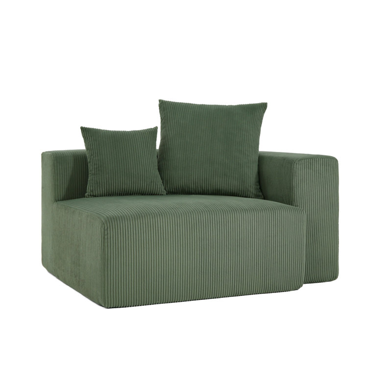 Upholstered Armchair, Green