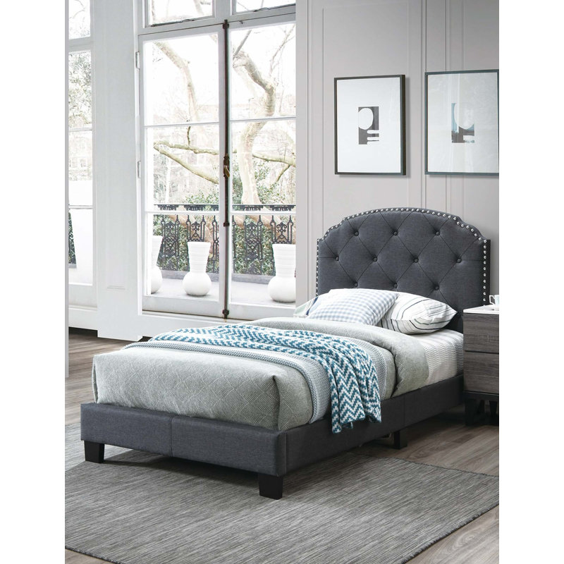 Lit simple 1pc, Gris anthracite