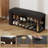 No More Cluttered Entryway – Brown Shoe Bench with Metal Hooks for Hats, Jackets & Shoes, Seating for 1-2 People