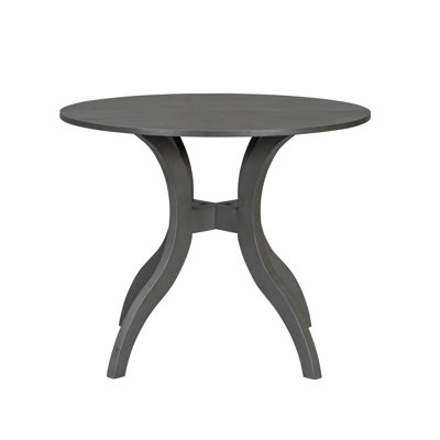 Table chêne gris avec piédestal cannelé et lignes classiques, convient aux petits dîners formels et aux pieds en bois massif effilés, idéal pour les repas en famille