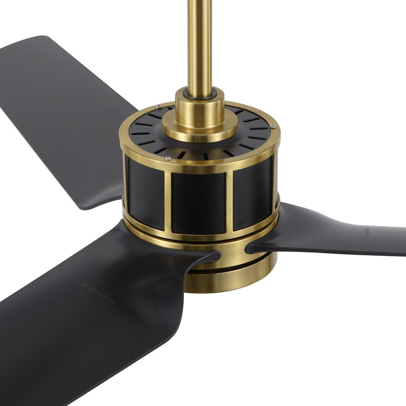 Ventilateur de plafond d'intérieur intelligent 52 po avec lumière DEL et télécommande Vitalis, Noir