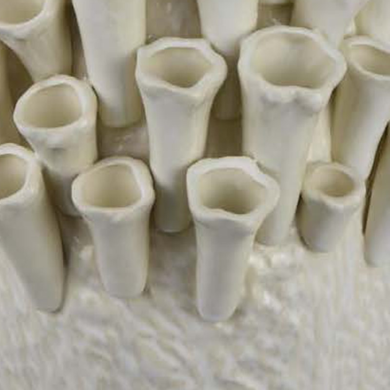 Cior Decorative Vase, Coral Shape Design, Ceramic Body, 18.31" H x 11.25" W x 10.75" D, White