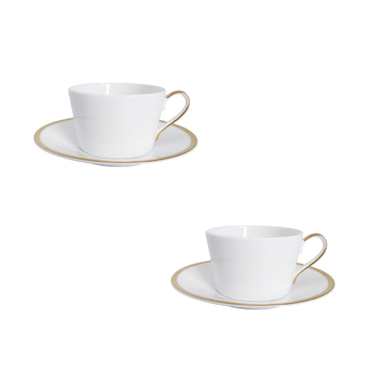 Golden Edge Cups and Saucers