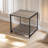 Rustic Rectangle Side Table with Storage, End Accent Tables, Living Room Furniture