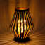 Banner 22Cm Black Metal Dimond Shape Cordless Table Lamp