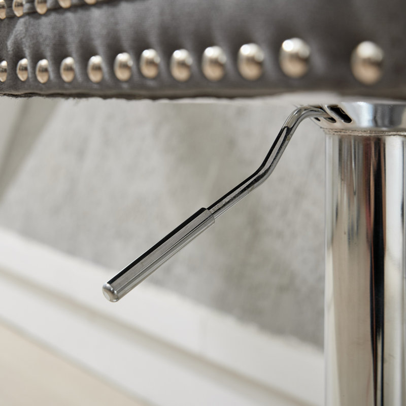 Tabourets de bar pivotants en velours Anley, Gris