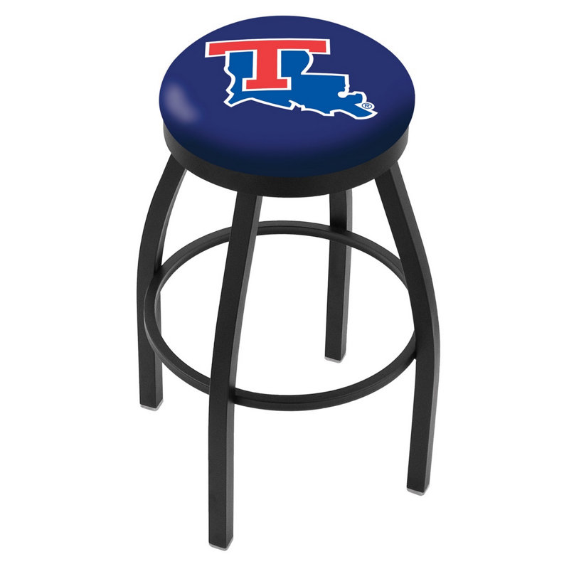 Tabouret de comptoir pivotant de 25 po NCAA, Noir froissé, Université Louisiana Tech