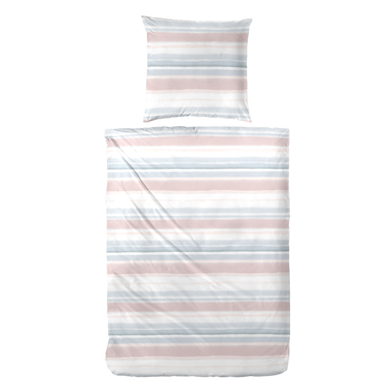Blurred Lines Renforce bedding, 155 x 220cm - 1 Pillowcase (80 x 80 cm), Pink
