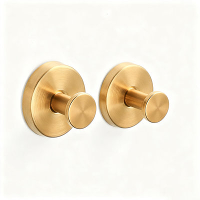 4 Pcs Gold Stainless Steel Suction Cup Hooks, No-Drill Wall Coat Hooks for Bathroom, Kitchen