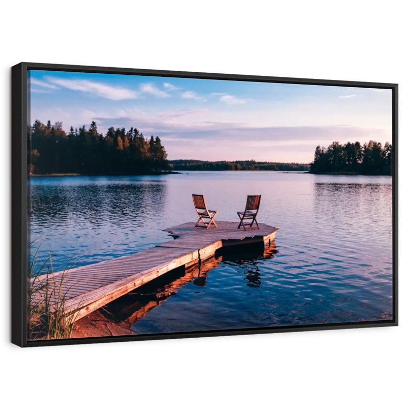 Lake Dock Chairs, reproduction sur toile, H 9 po x l 13 po