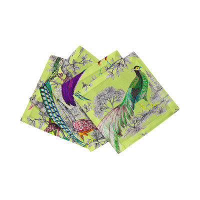 Serviettes de cocktail en satin de coton Pheasant Fall