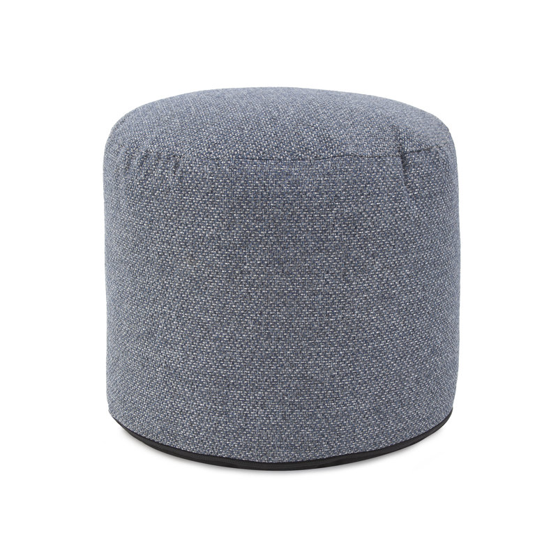 Pouf rond de 22 po de largeur, 100% polyester indigo de Panama