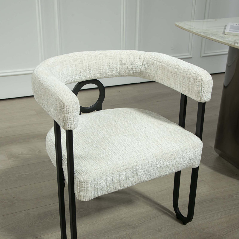 Chaise de salle à manger rembourrée Suhaas, 1, Beige