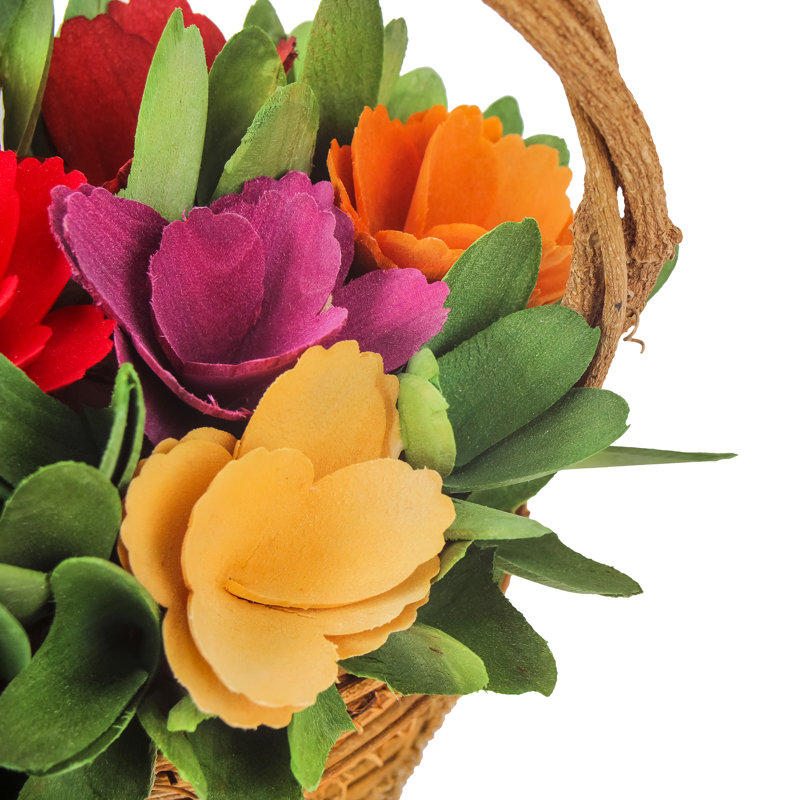 10" Spring Multicolor Floral Basket