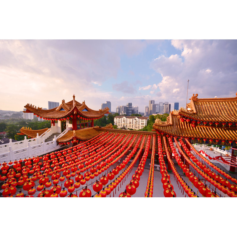 Chinese Lanterns Display by Oknopo - Wrapped Canvas Print, 30cm H x 46cm W x 3.8cm D