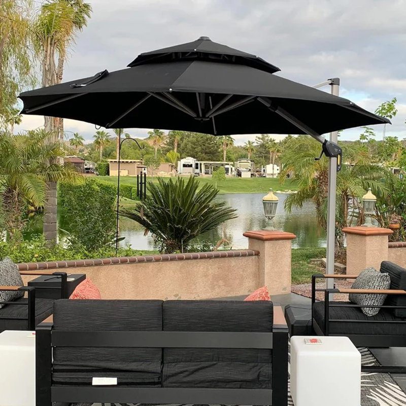 Legend 4m Cantilever Parasol With Base, Black