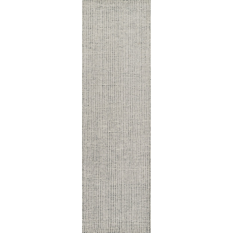 Ebern Designs Reanne Hand Tufted Wool Blue and Ivory Area Rug, Rectangle 2' x 3'