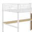 Lit mezzanine double en métal avec bureau, escalier de rangement et lumière DEL-350946363