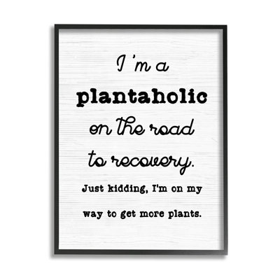 " Witty Plantaholic Sign Fun Plant Parent Typography " by Lil' Rue
