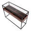 Contemporary Console Table In White Metal, Natural Wood, And Clear Glass-2108783779-2108783789