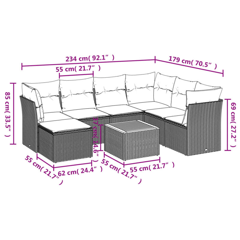 Ensemble de canapé de jardin Vidaxl