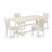 5 Piece Dinette Set Includes a Rectangle Dining Room Table with X-Legs and 4 Dark Gotham Grey Linen Fabric Upholstered Chairs, Wire Brushed Black Finish-314130429-427623058
