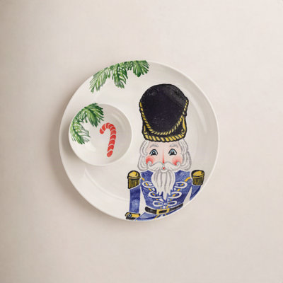 Nutcrackers Round Terra Bianca Chips And Dip Platter