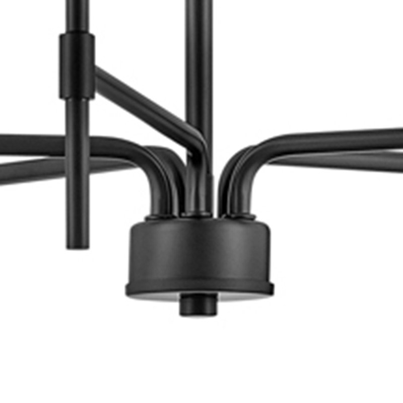 Hux Black and Lacquered Brass 5-Light Candle Chandelier