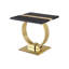 Ensemble de table de style contemporain 3 pièces 1 table basse 2 tables de bout en acier inoxydable à finition tréteaux noir et doré