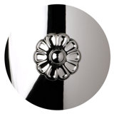 Camelot 6 Light 19.5in x 11in Flush Mount in Silver with Clear Optic Crystals