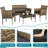 4-Piece Rattan Wicker Patio Furniture Set - Outdoor Conversation Sofa Set with Coffee Table & 2 Chairs-1652793531