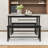 3-Piece Dining Table Set, Industrial Rectangular Table with 2 Benches and Durable Metal Frame-2046113733