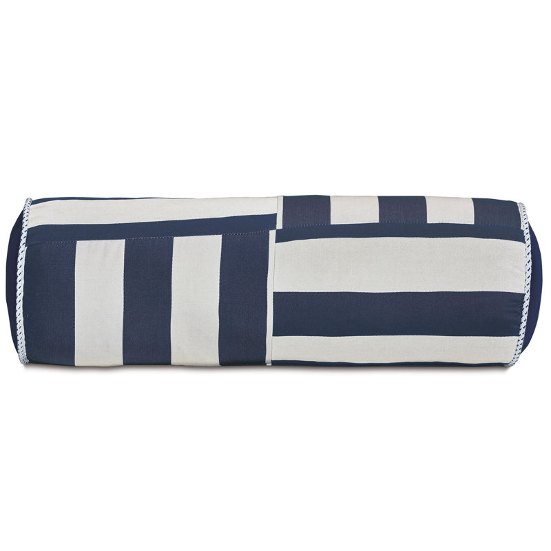 Riptide Neckroll Pillow In Indigo, White/Indigo