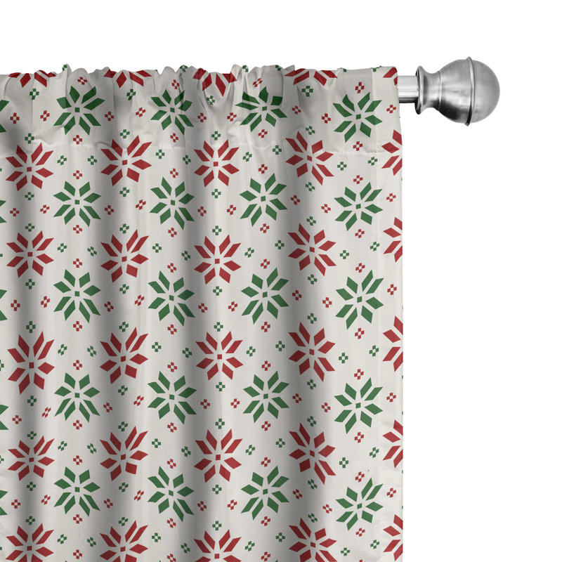 Norwegian Selbu Rose Semi-Sheer Rod Pocket Sliding Panel, 28" x 63"