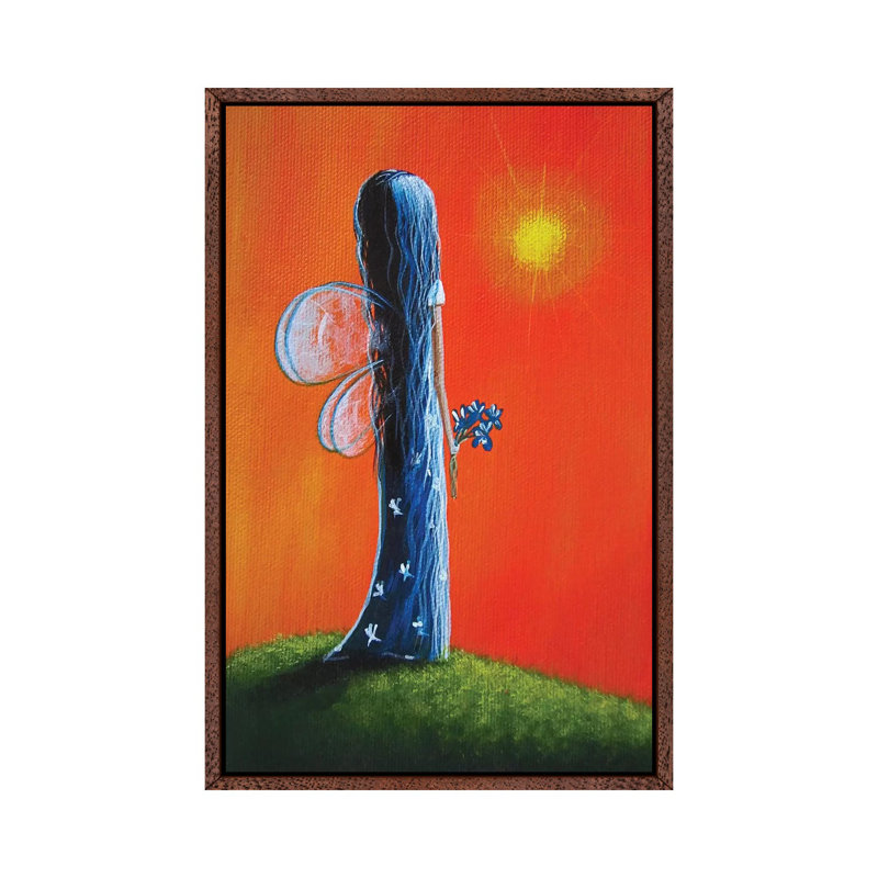 Summer Fairy - Print on Canvas, Classic Brown Wood Framed, 66.04 cm H x 45.72 cm W