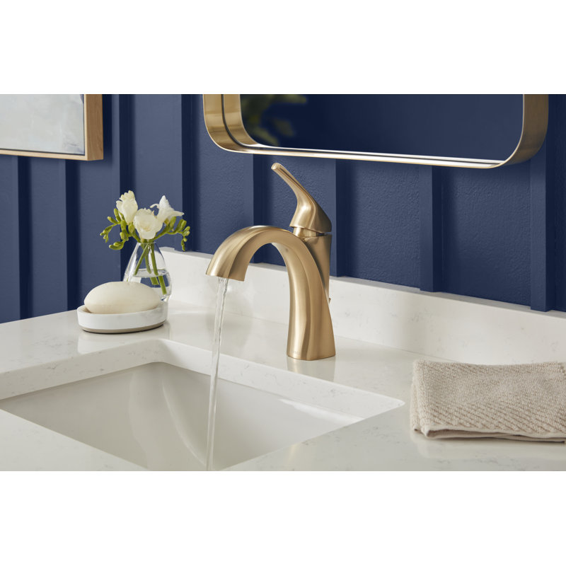 Vaughn Single Hole Bathroom Faucet with Drain Assembly, Brushed Bronze