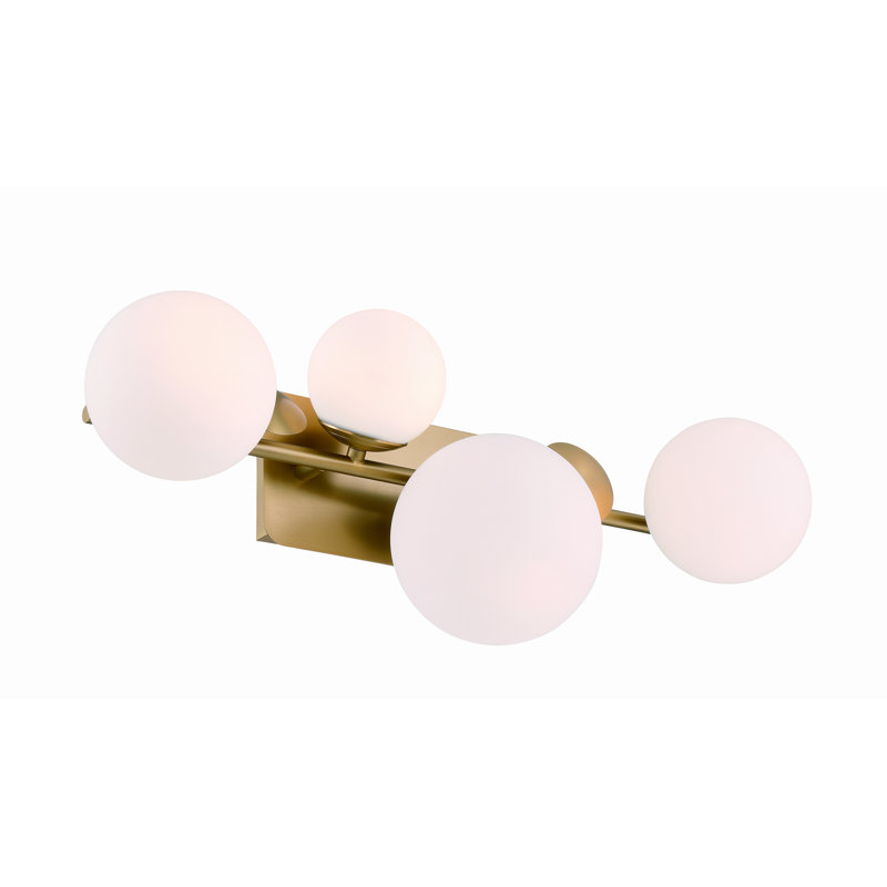 Vine, Vanity, 4Lt, Opal Glass, Gold