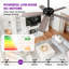 Ventilateur de plafond 52 "à DEL à intensité variable avec télécommande, pales double face, moteur à courant continu réversible à 6 vitesses de 52 po-521083440