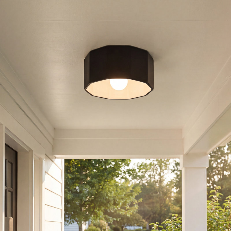 Logan Outdoor Flush Mount, Gloss Gray