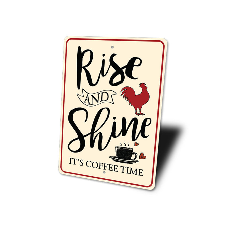 Enseigne de ferme en aluminium Rise And Shine, H 18 po x l 12 po x P 0,06 po